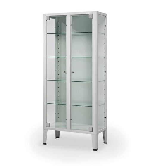 Armário de Medicamentos com 2 Portas de Vidro - 38x75x169 cm