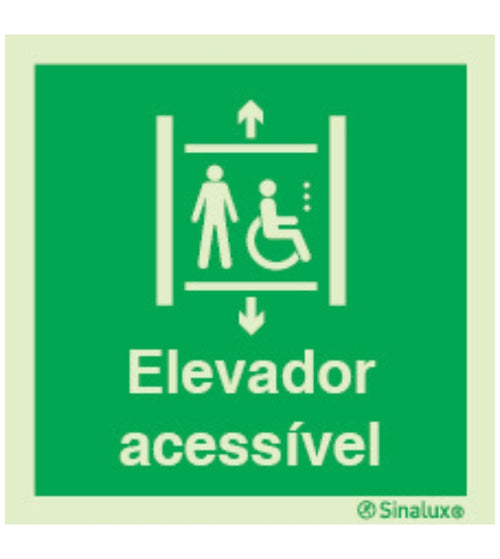 Sinal de Elevador para Mobilidade Reduzida 150x150mm