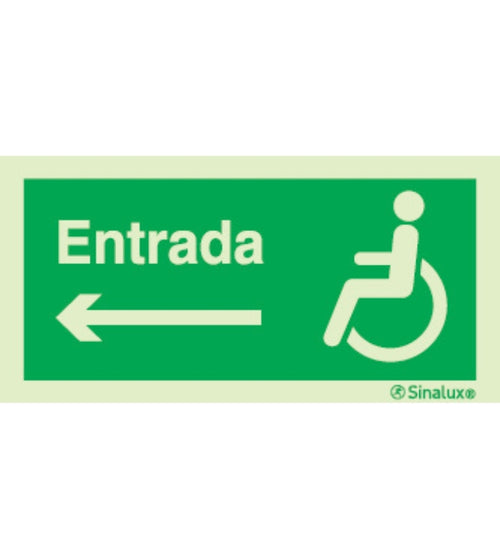 Sinal de Entrada Mobilidade Reduzida 200x100mm - Esquerda