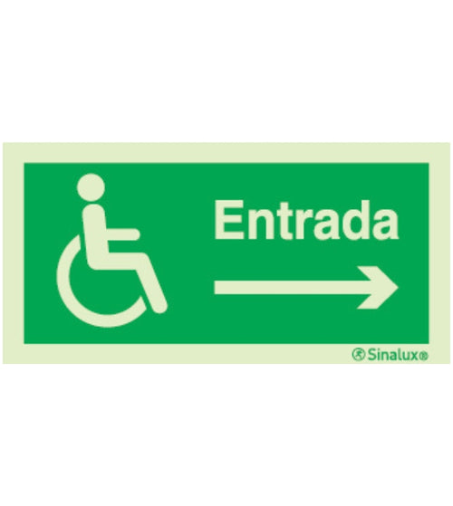 Sinal de Entrada Mobilidade Reduzida 200x100mm - Direita