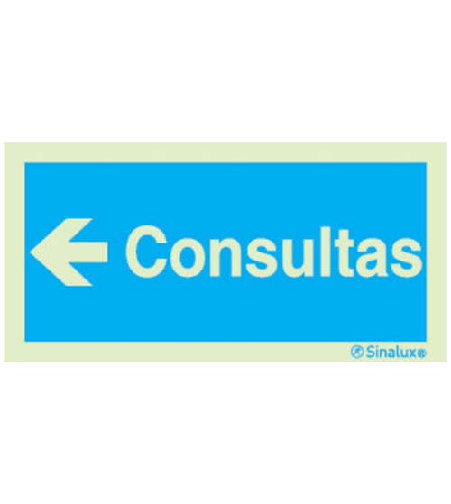 Sinal de Informação Consultas Esquerda 200x100mm