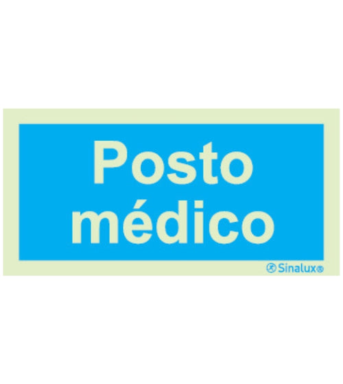 Sinal de Informação Posto Médico 200x100mm