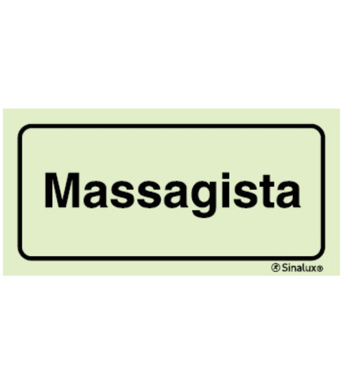 Sinal de Informação Massagista 200x100mm