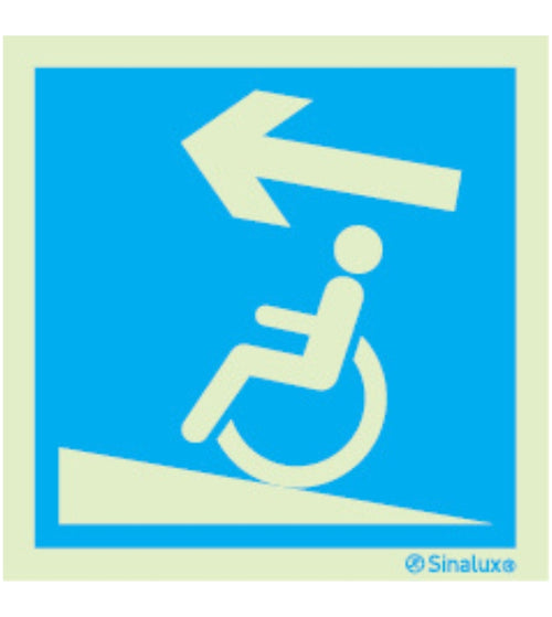 Sinal Subir à Esquerda para Mobilidade Reduzida 200x200mm