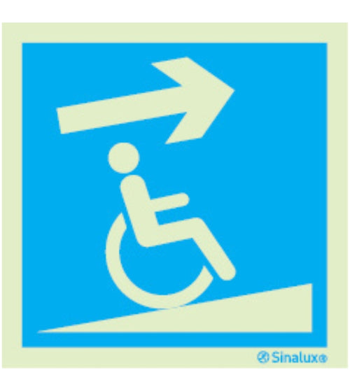 Sinal Subir à Direita para Mobilidade Reduzida 200x200mm