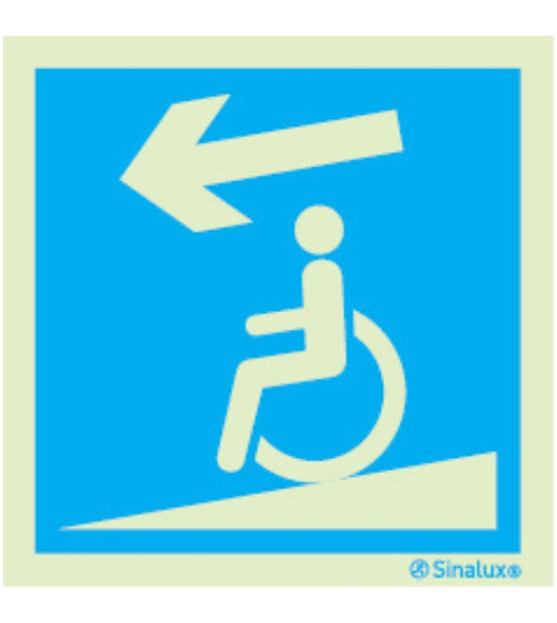 Sinal Descer à Esquerda para Mobilidade Reduzida 200x200mm