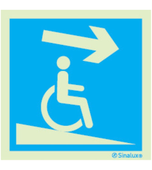 Sinal Descer à Direita para Mobilidade Reduzida 200x200mm
