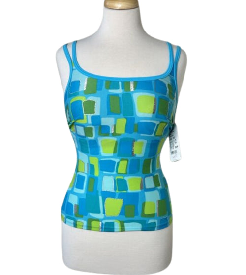 Tankini para Próteses com Cuecas - Azul Turquesa